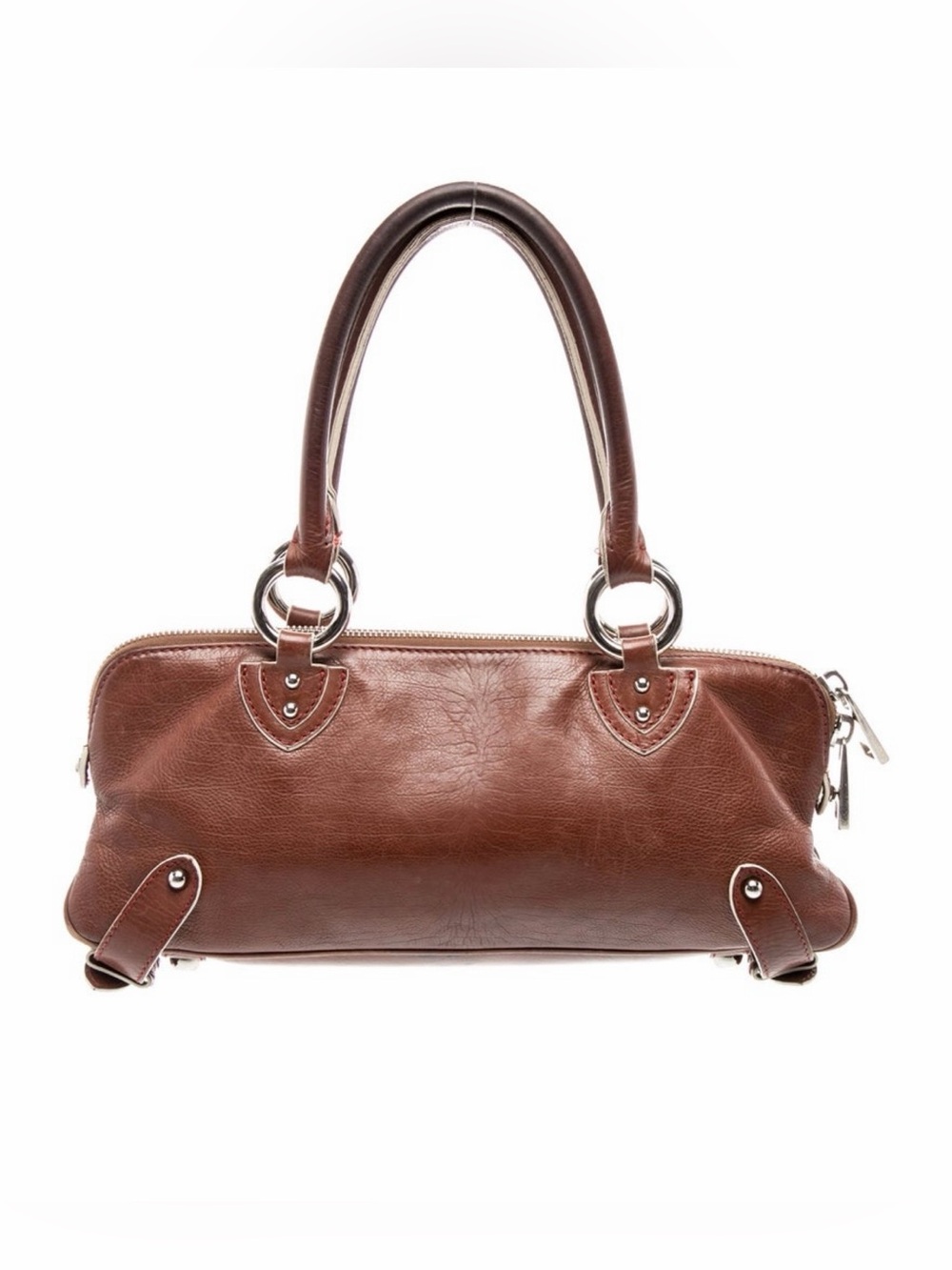 Marc Jacob’s East/West Brown Leather Top-Handle Satchel - Picture 2 of 16